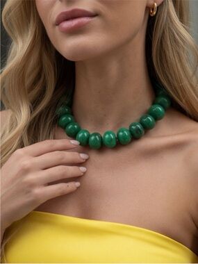 Bold Green Beaded Necklace